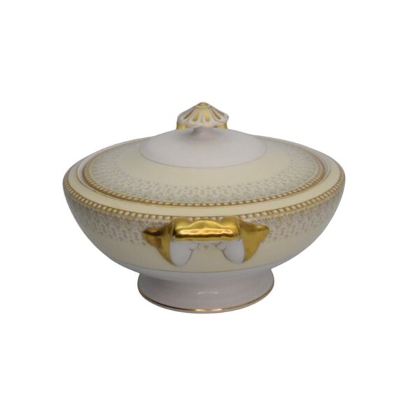 Vintage Meito Fine China Covered Vegetable Dish Gold Trim Floral Interior Design - Picture 4 of 9